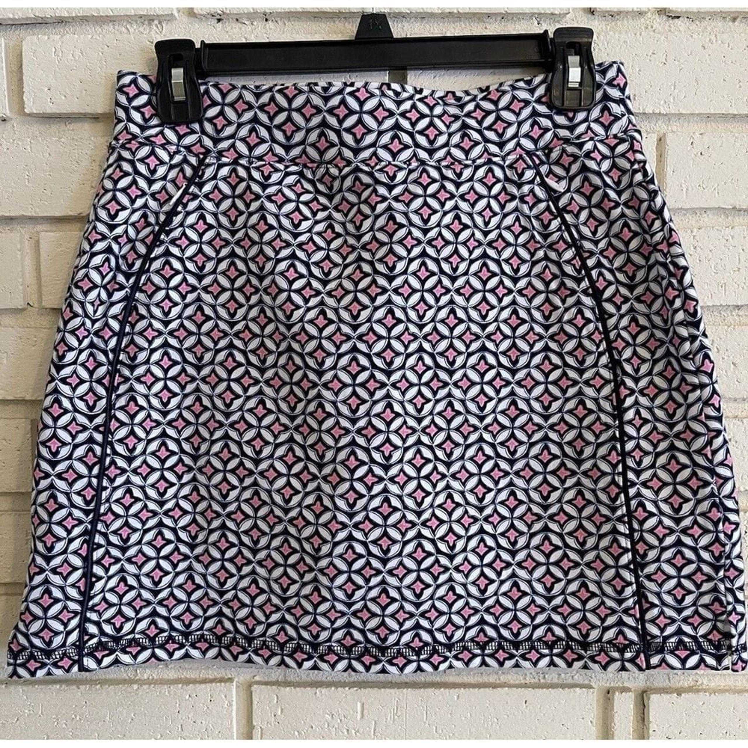 NEW Talbots Skort Skirt with Shorts Underneath Size Small Navy & Pink Zip Pocket
