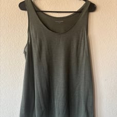 Eileen Fisher Stretch Silk Jersey Scoop Neck Tank M