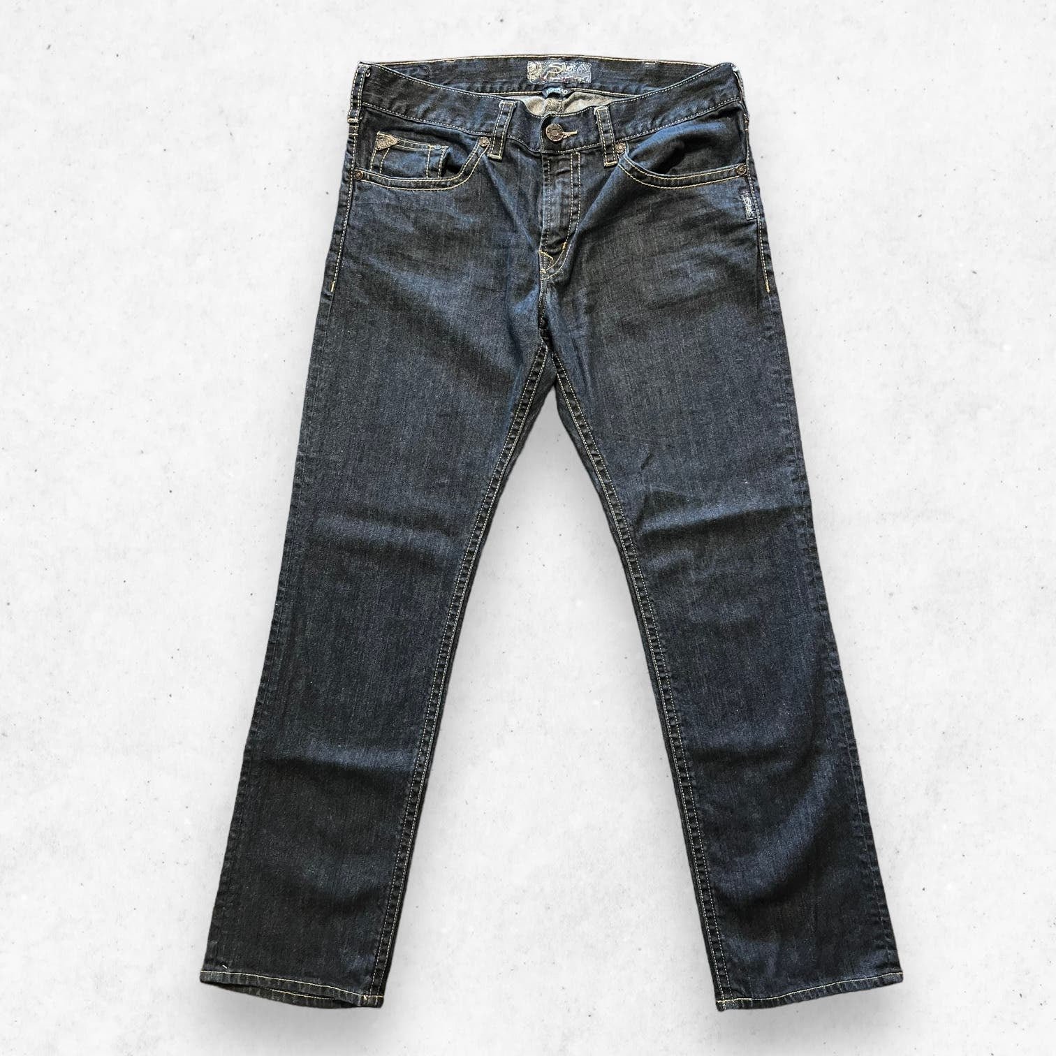 Silver Konrad Blue Slim Fit Leg Jeans Stretch Denim Mens Size W36 L32 Dark Wash