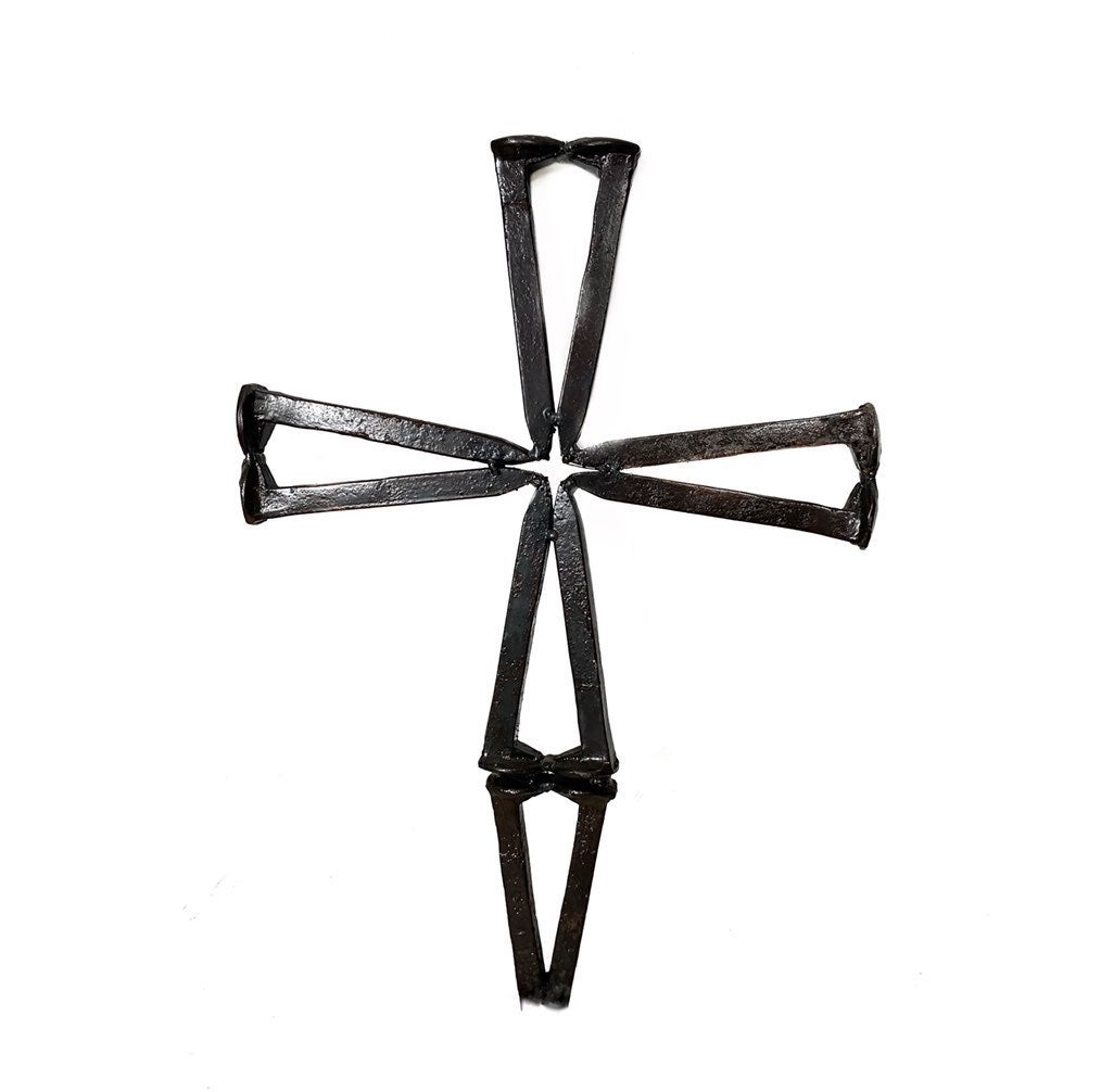 Handmade railroad nail cross rustic home