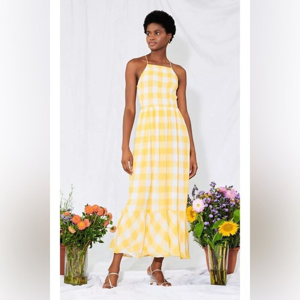 Saylor Dannielynn Dress yellow checkered large