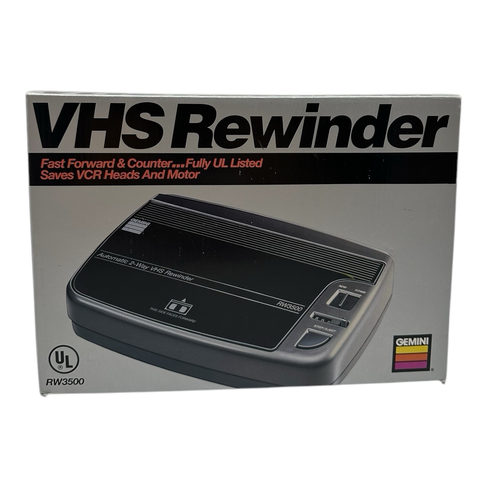 Gemini RW3500 Automatic 2 way VHS Rewinder - FF Rewind - New In Box