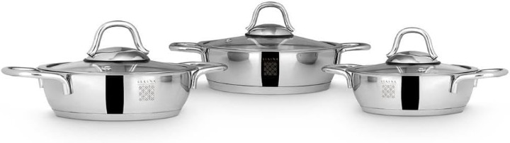 6-Piece with Lids, Frying-Cooking-Egg Pan, Induction,