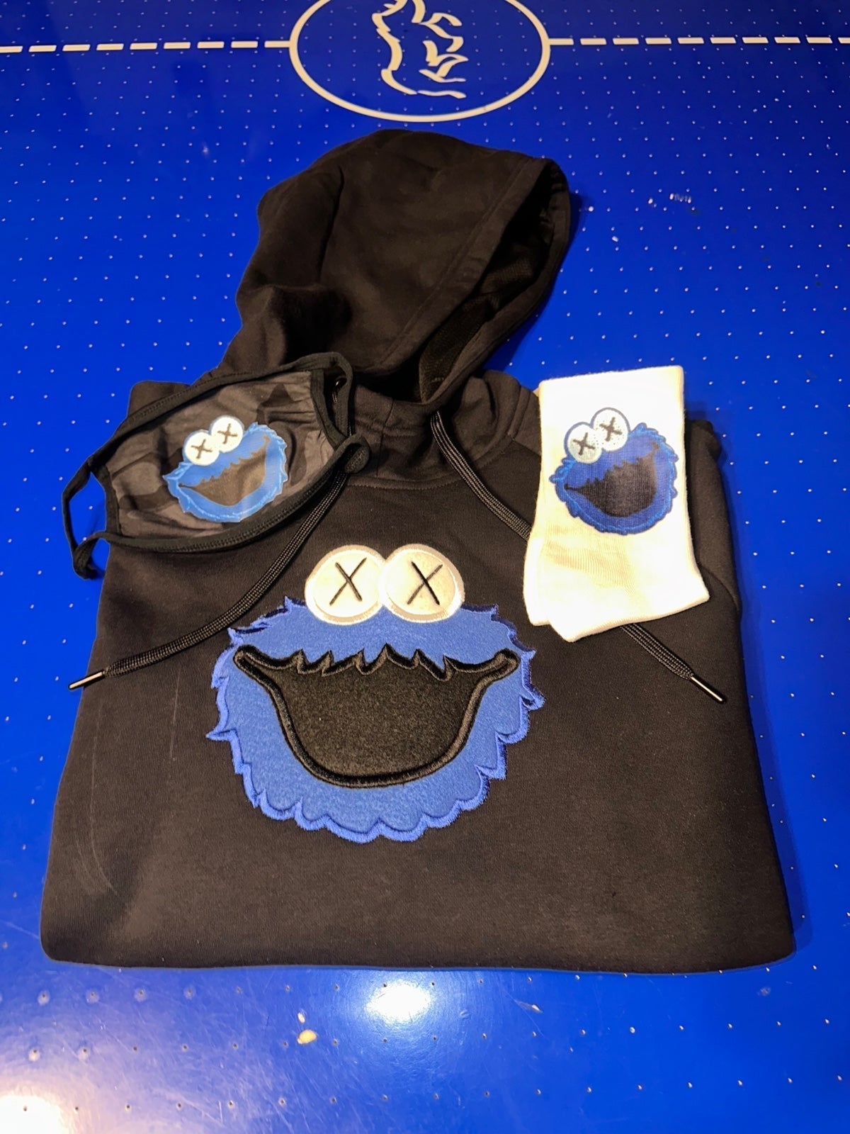 Cookie monster hoodie socks and mask