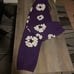Purple Denim Tear Sweatpants