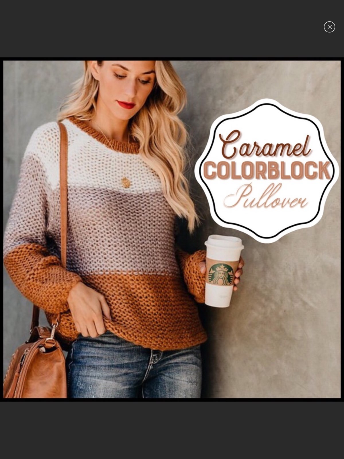 Caramel Colorblock Pullover