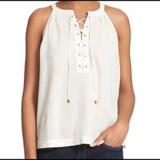 Joie Arabeth Sleeveless Cotton Top Natural XS