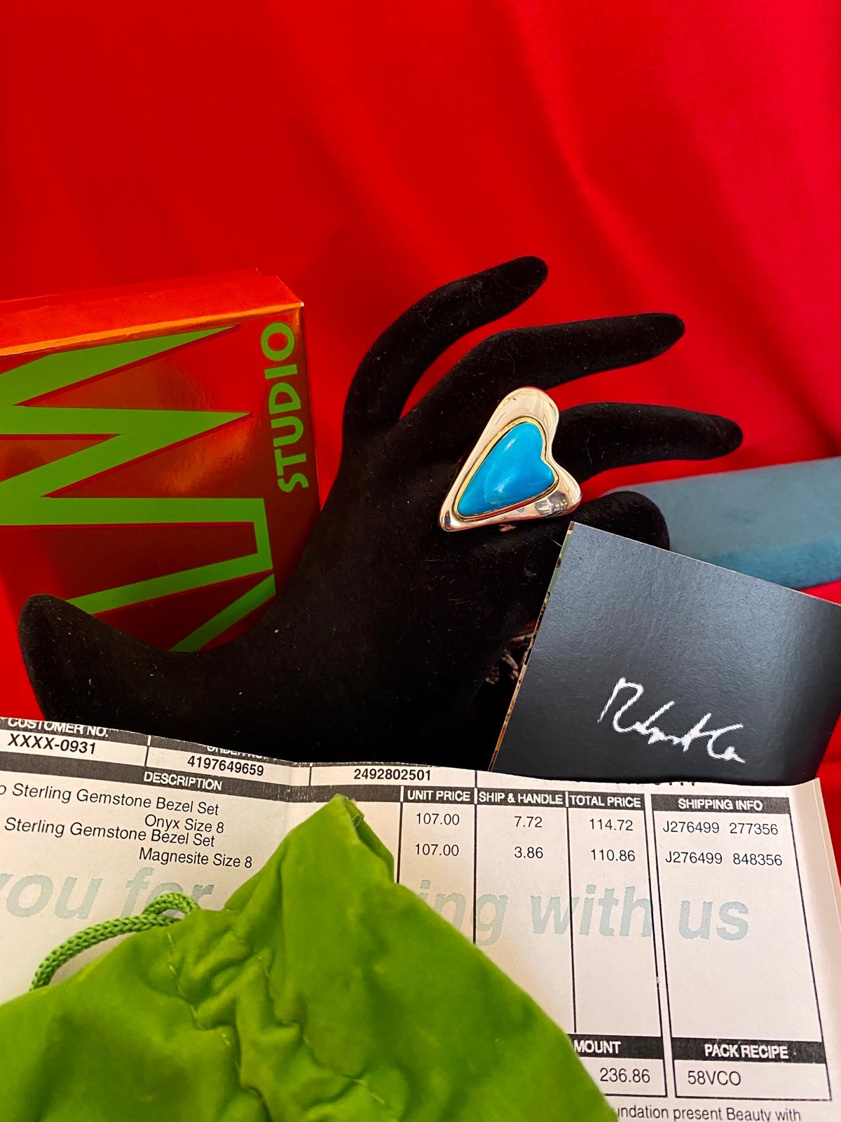 RLM Sterling Silver Turquoise Heart Ring NIB