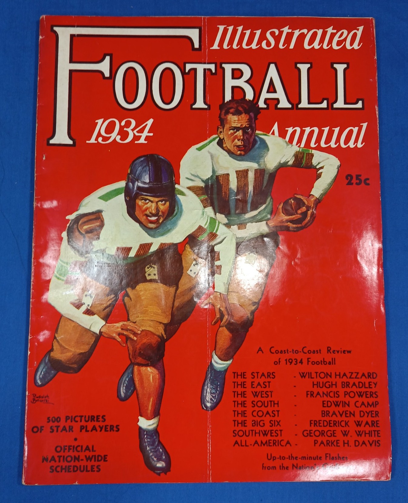 1934 illustrated Football annual magazine Rudolph Belarski
