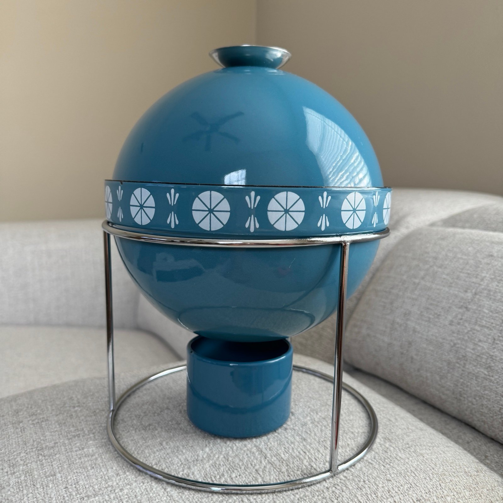 CatherineHolm Vintage MCM Catherine Holm Fondue Pot + Blue Viking Pattern