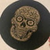 Nicole Miller Beaded Halloween Sugar Skulls Table Charger Placemats Spooky Black