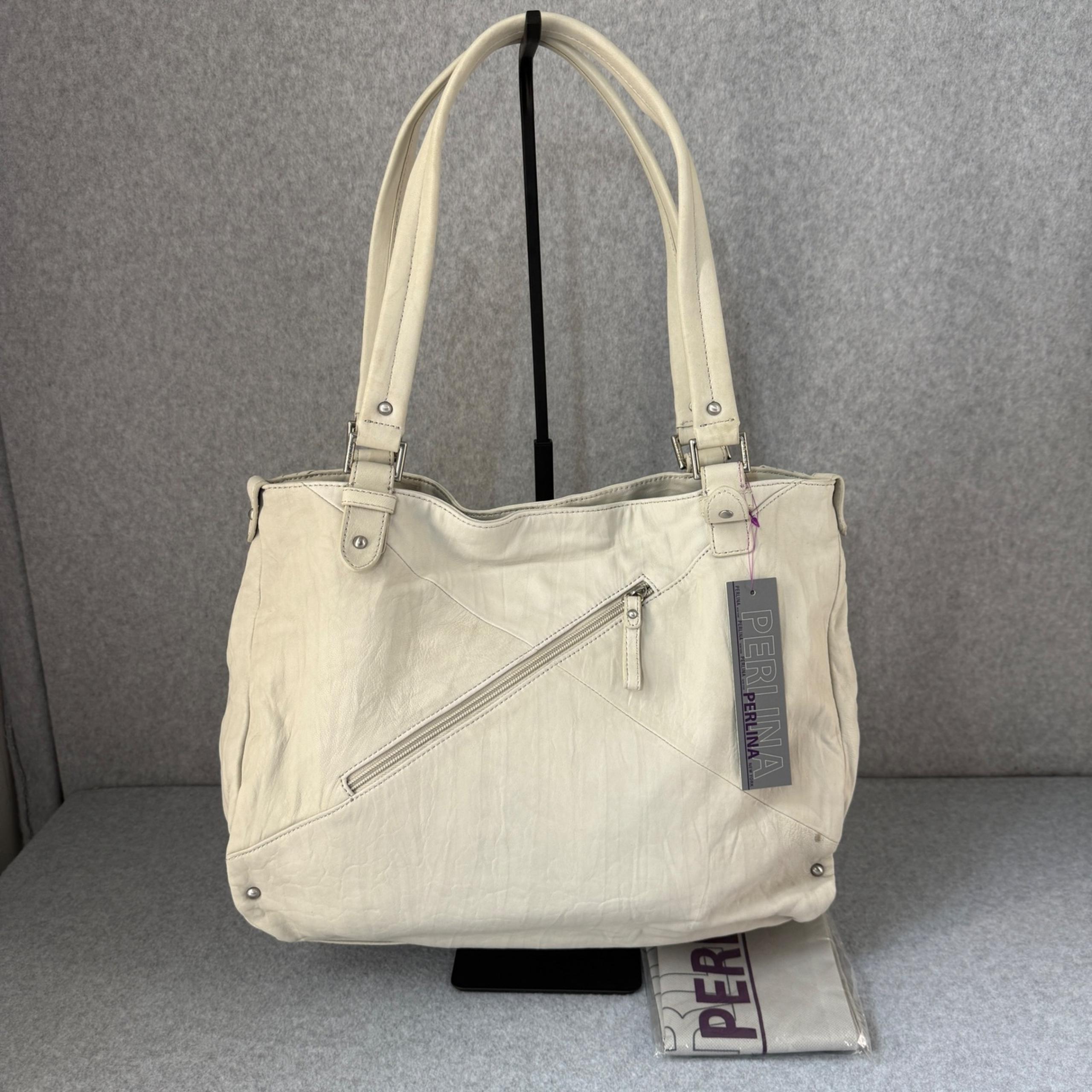 Sandra Tote Cement Shoulder Bag Designer Handbag Purse Leopard Lined NWT - Perlina