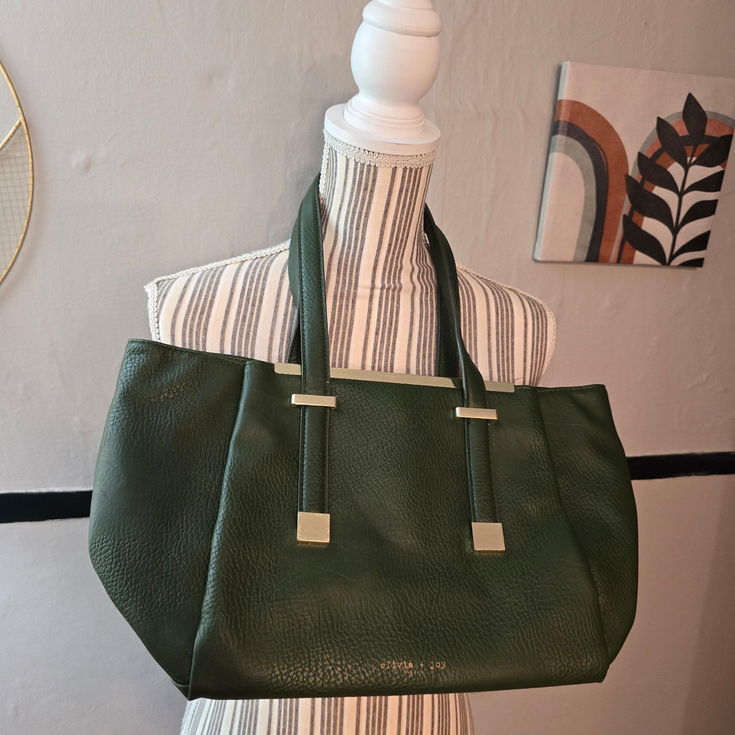 Olivia + Joy hunter green satchel bag / shoulder purse