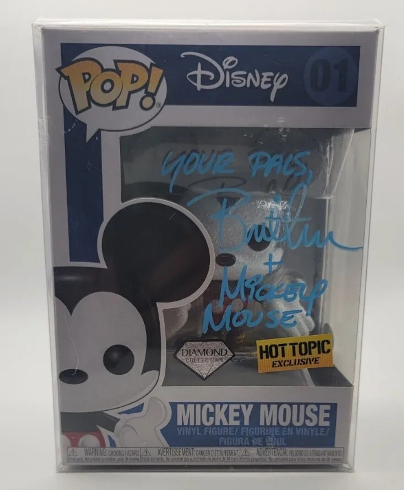 Funko POP! Disney 01: Mickey Mouse Diamond Collection signed by Bret Iwan JSA