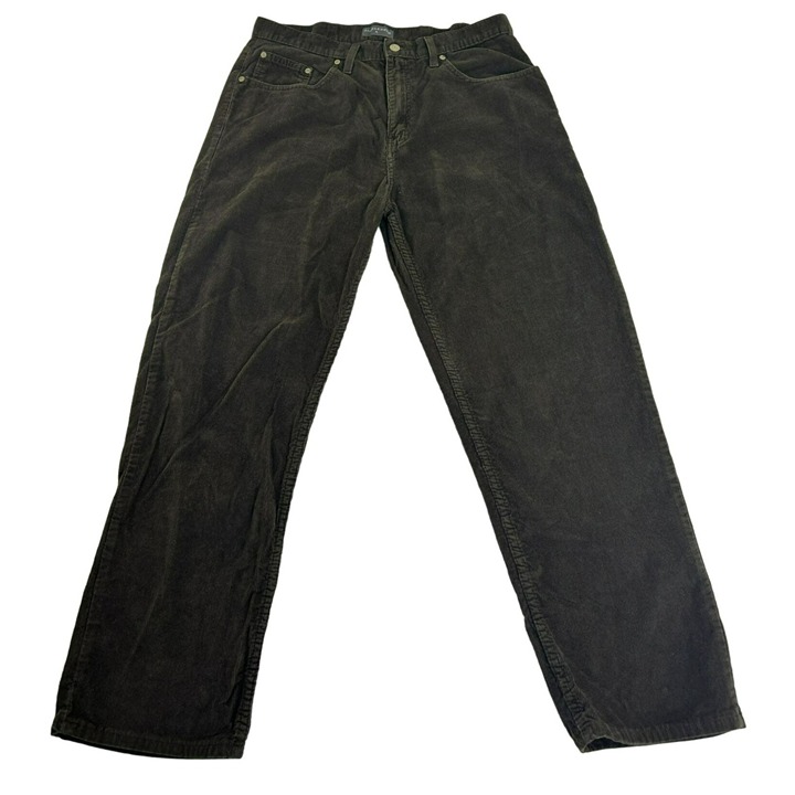 Saddlebred Men's Corduroy Pants 36x30 Brown Classic Fit Cotton Pockets Button