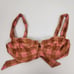 L*Space Camellia Bikini Top in Gingham Plaid Pink Brown Size XS NWT Underwire