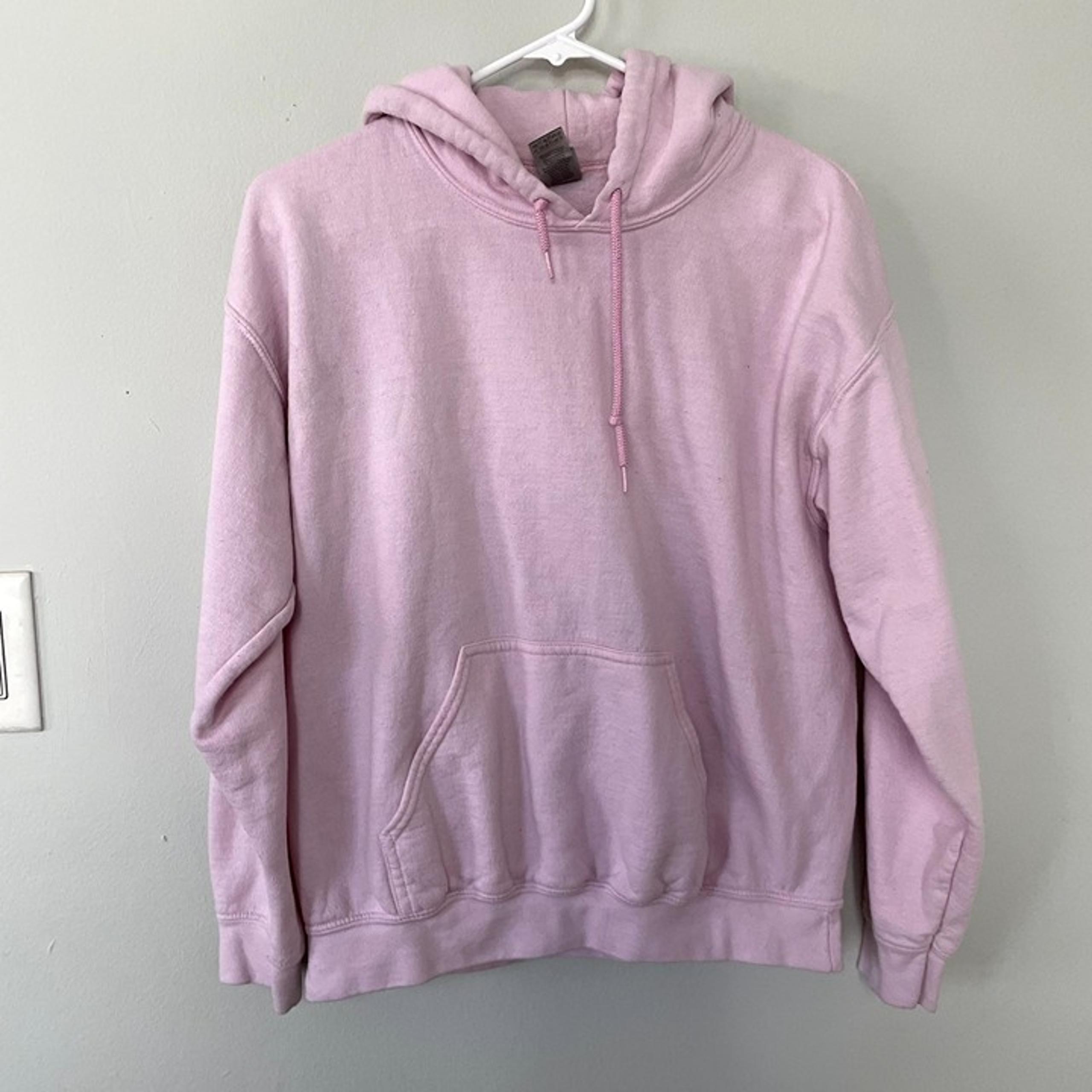 Gildan pink hooded sweater pullover comfortable mean girls athletic size M