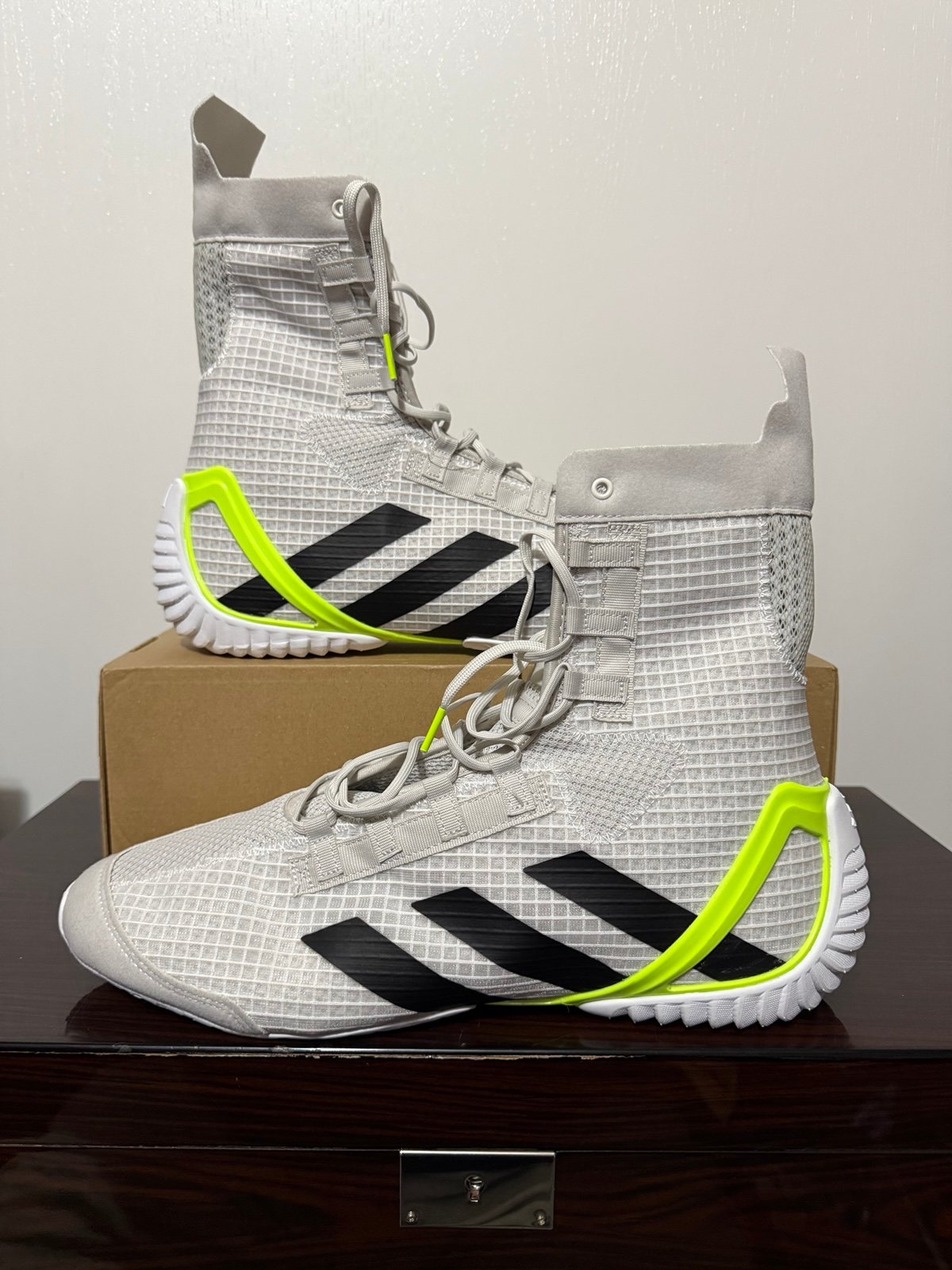 Adidas Speedex 23 Grey Green Black Boxing Shoes HP6885 Men's Size 11