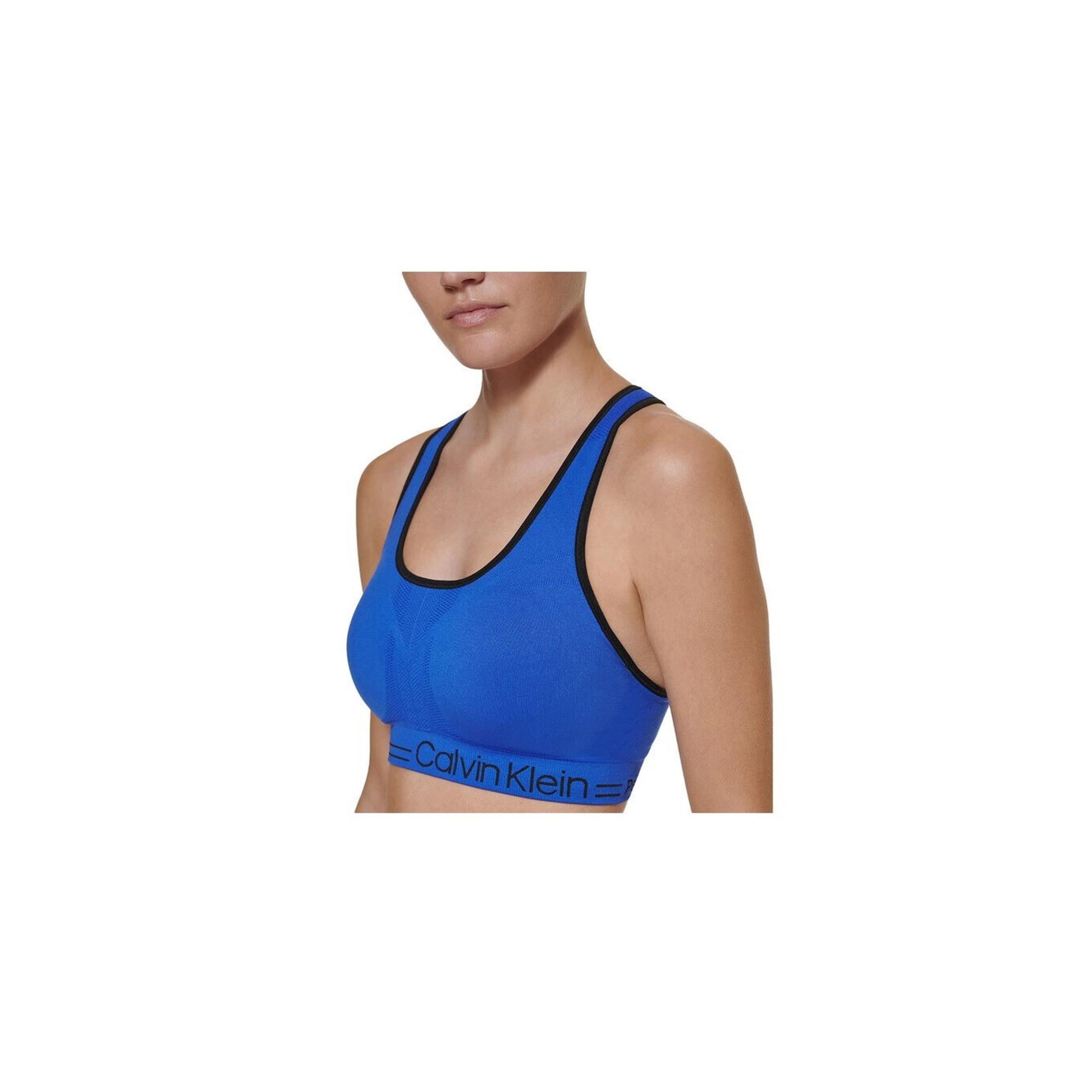 Calvin Klein Performance Women Medium Impact Sports Bra Blue Size XS