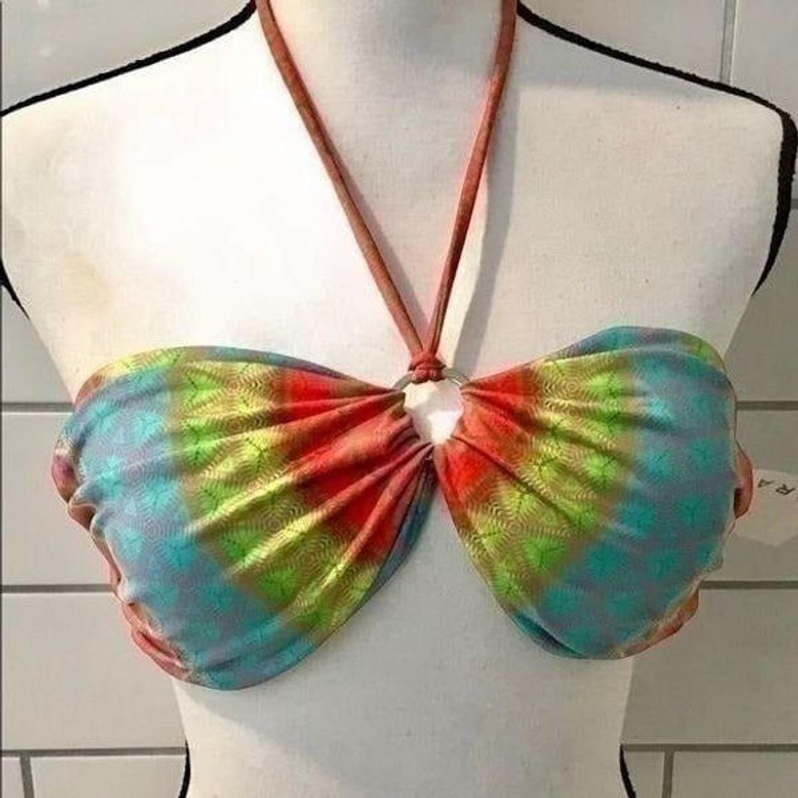 Koral Swim Bikini Top in Striped Geometr