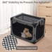 36 Inch Collapsible Soft Dog Crate, 3-Door Foldable Soft Kennel for Large Dogs