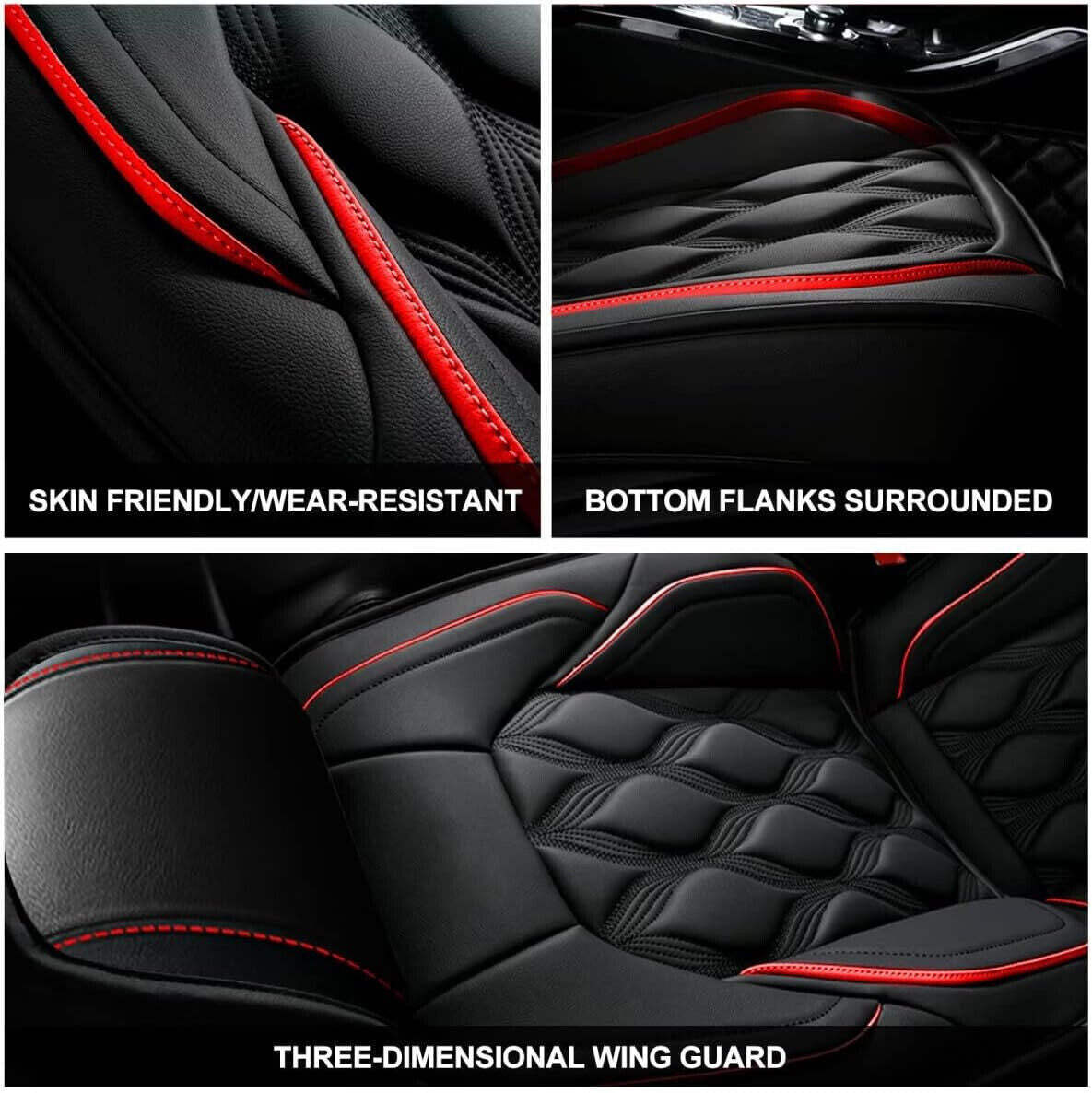 Universal Leather Car Seat Covers Front 2 Seats Cushion Cover Waterproof