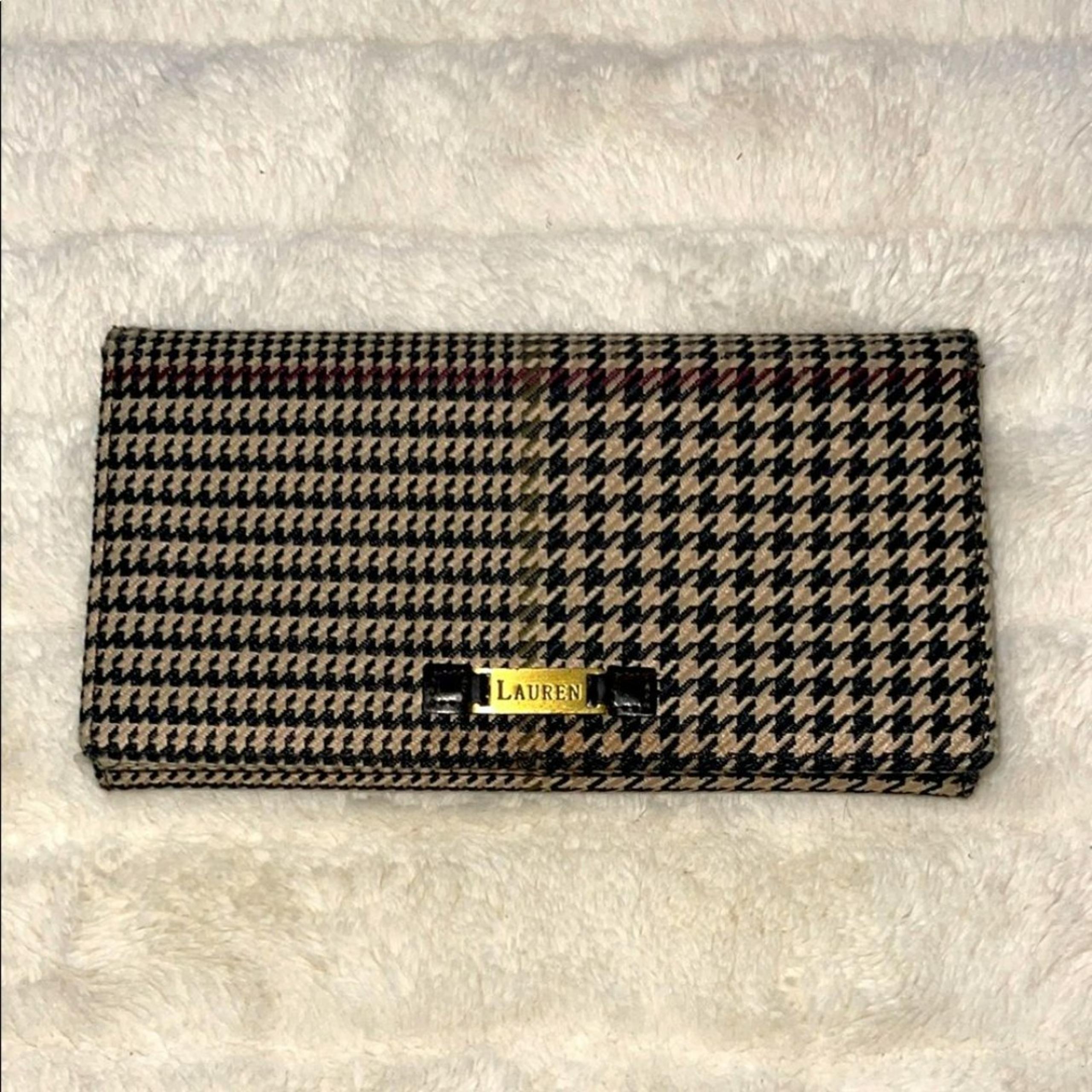 Vintage Ralph Lauren Houndstooth Wallet, Excellent Condition!