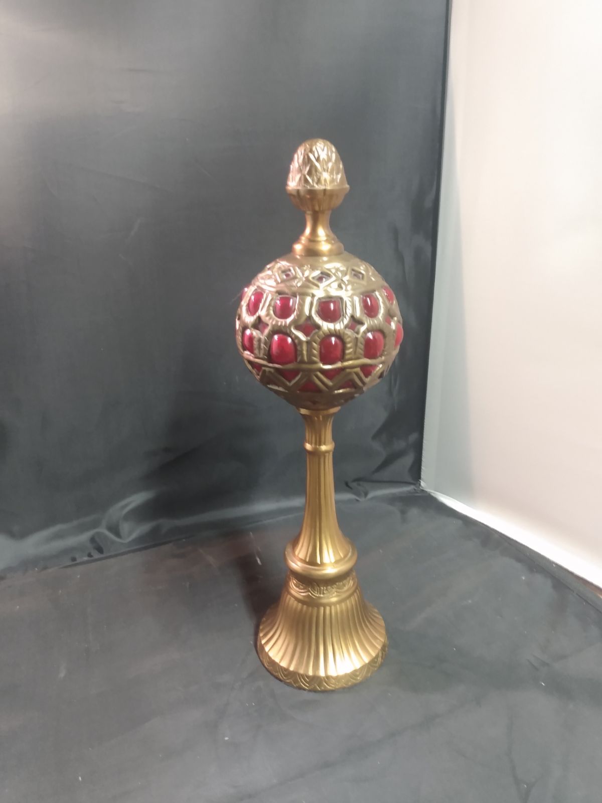 Vintage brass and ruby ​​chalice