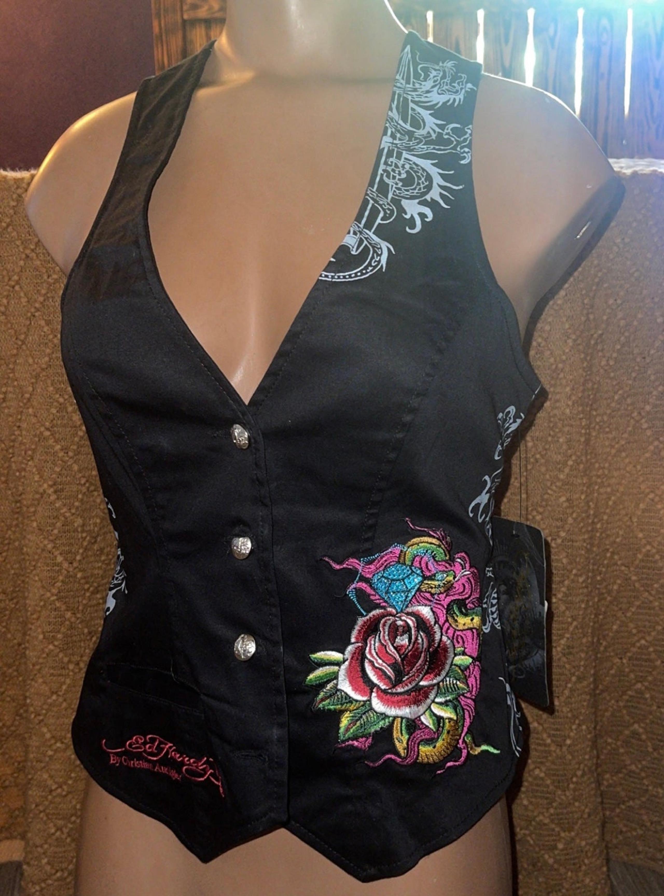 Women’s Ed Hardy Rose Diamond Vest
