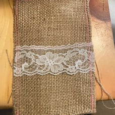 Burlap and Lace Silverware/ Napkin Holder 50 pc