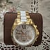 Michael Kors white gold Oversized Bradshaw Metal Watch
