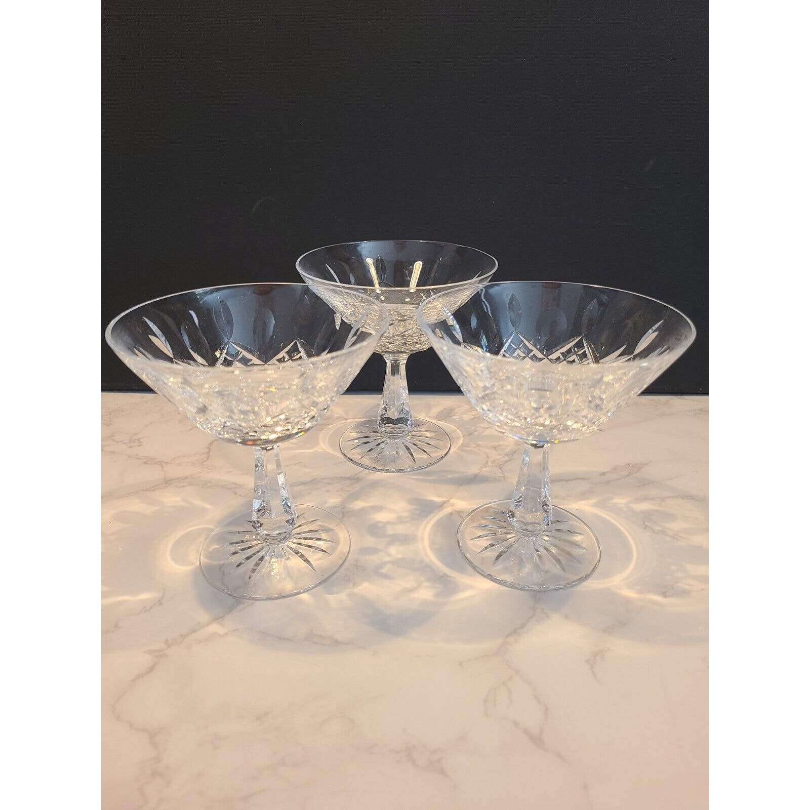 Waterford Crystal Kenmare Champagne Sherbet Glasses 4.¾ Set of (3) EUC