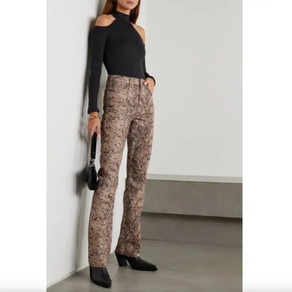 Reformation Peyton Snake Print Bootcut Jeans