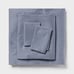 Queen Cotton Blend Sateen Sheet Set Navy Heather - Room Essentials