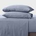 Queen Cotton Blend Sateen Sheet Set Navy Heather - Room Essentials