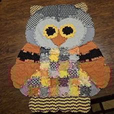 Handmade Owl Quilt Absolutely Fantastic 5 Foot X 4 Foot Orange Brown Kids Decor