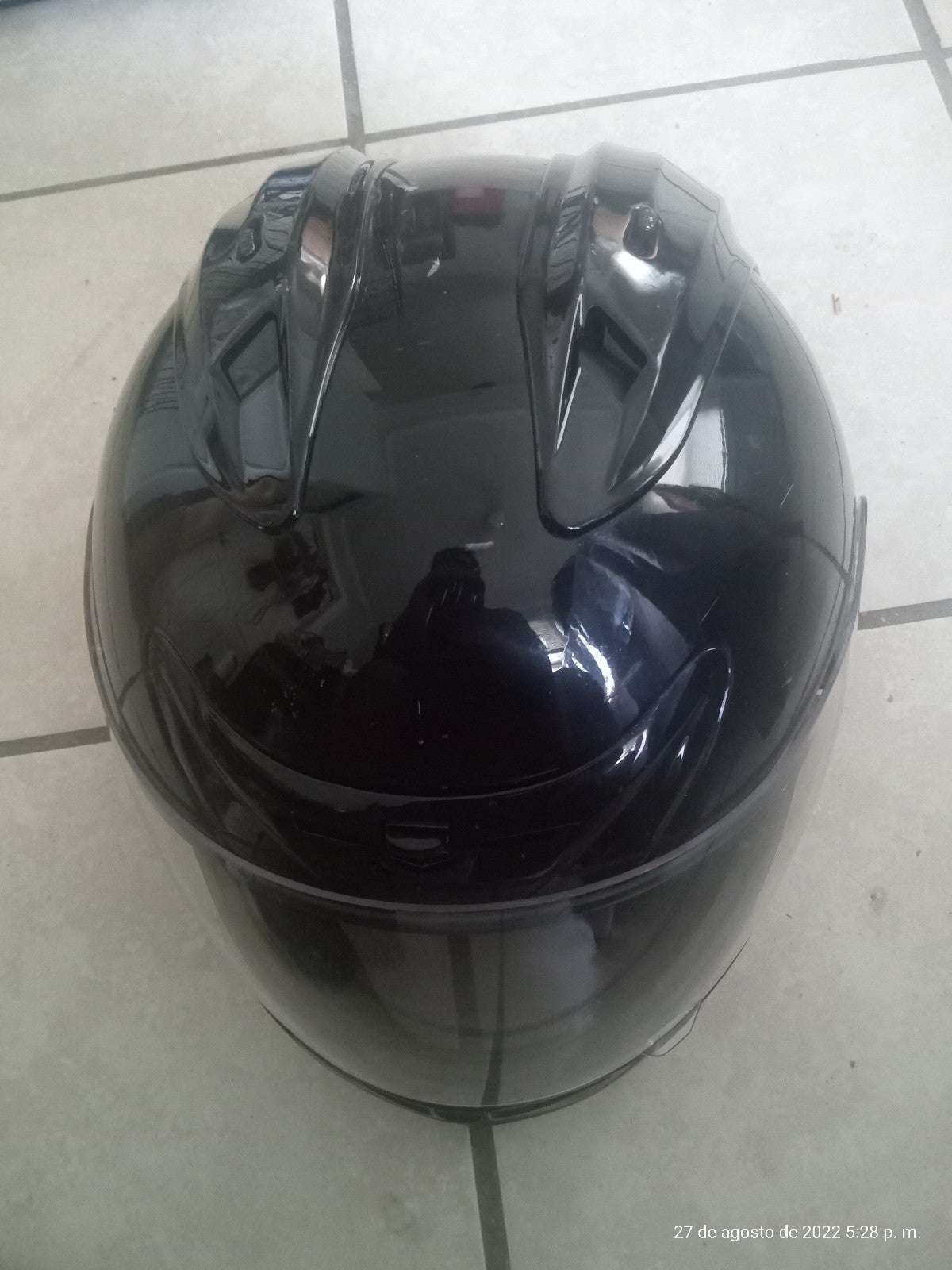 2 motorcycle helmets