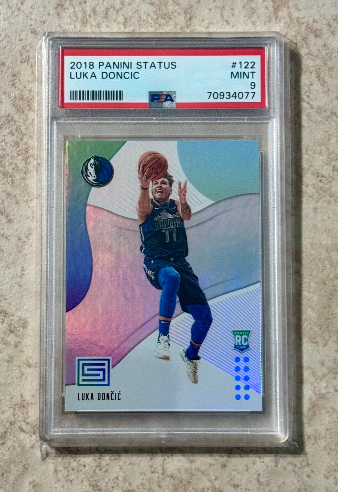 2018 Panini Status #122 Luka Doncic RC PSA 9 Mint