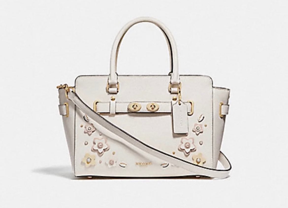 COACH BLAKE CARRYALL 25 WITH FLORAL APPLIQUE