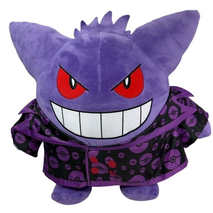 W/ SOUND BOX & COAT! Build-A-Bear Gengar Pokemon Plush Stuffed Animal BAB - READ