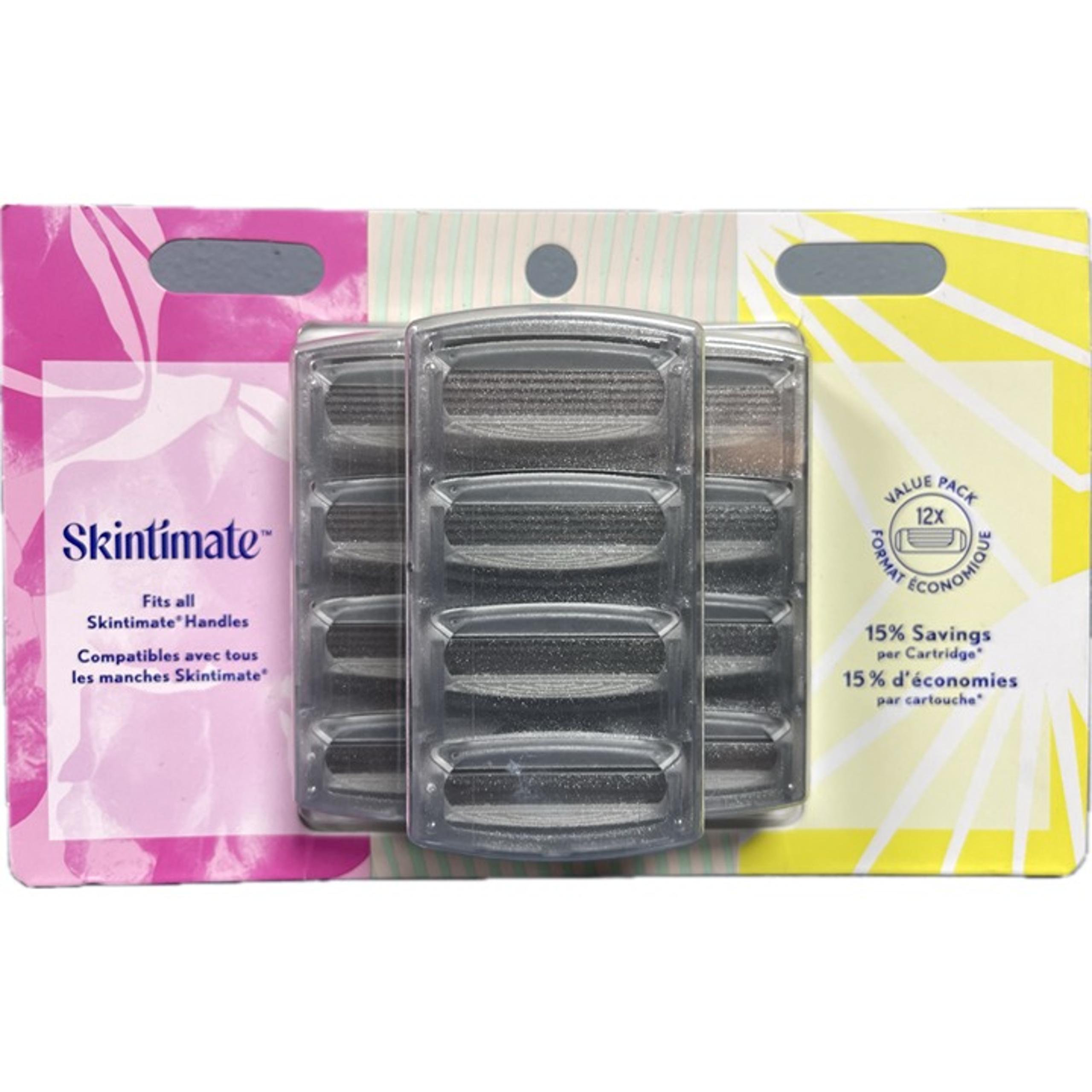 Skintimate 4-Blade Razor Refill Cartridges 12ct Fits All Skintimate Handles NEW