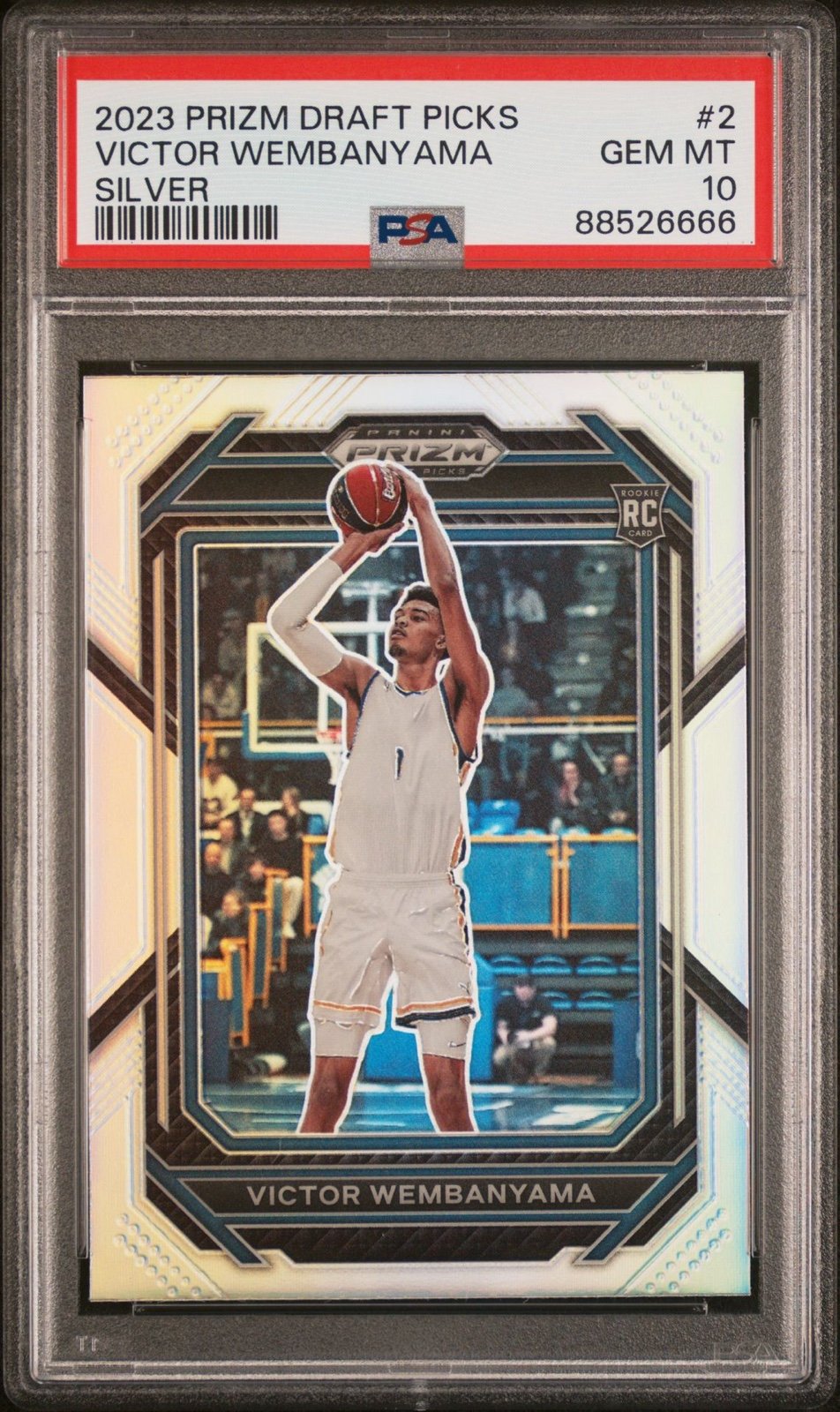 2023-24 Prizm Draft Picks Silver #2 Victor Wembanyama RC PSA 10 Gem Mint Spurs