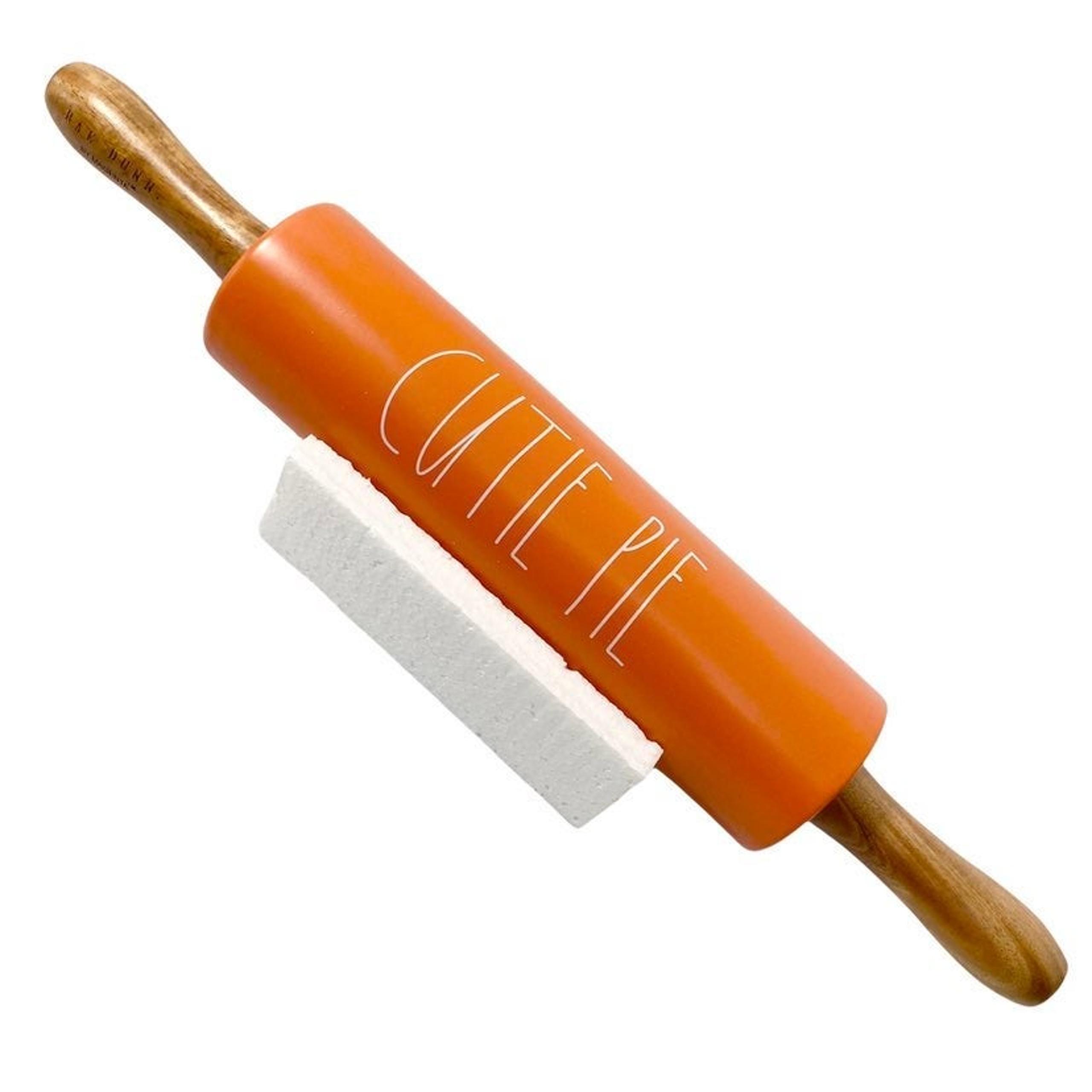 Rae Dunn Rolling Pin “CUTIE PIE” Orange by Magenta Artisan Collection