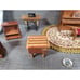 Vintage Dolls House Wood Furniture Lot Piano, Seeing Machine, Lamps, Cabinet...