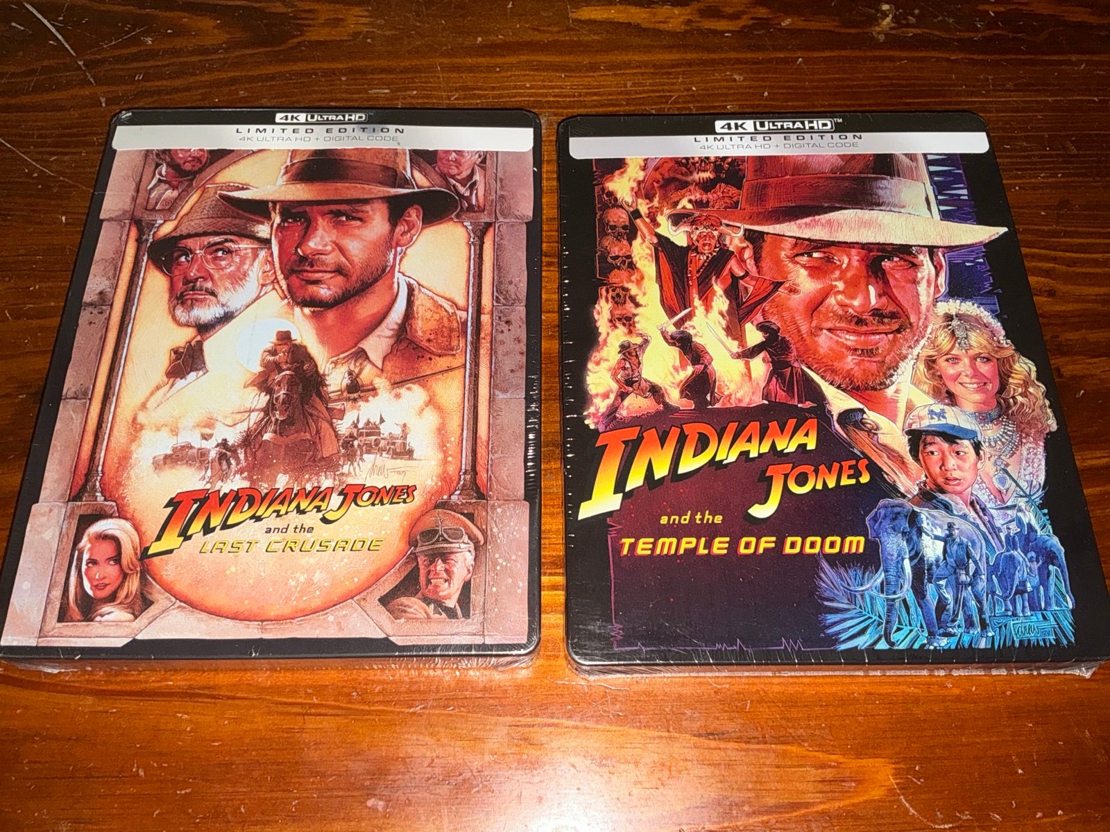 Indiana Jones Temple of Doom & The Last Crusade 4k Steelbook w/Digital Copy Lot