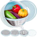 4 in 1 Colander with Mixing Bowl Set,Blue
