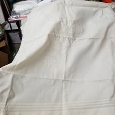 vintage off white tablecloth