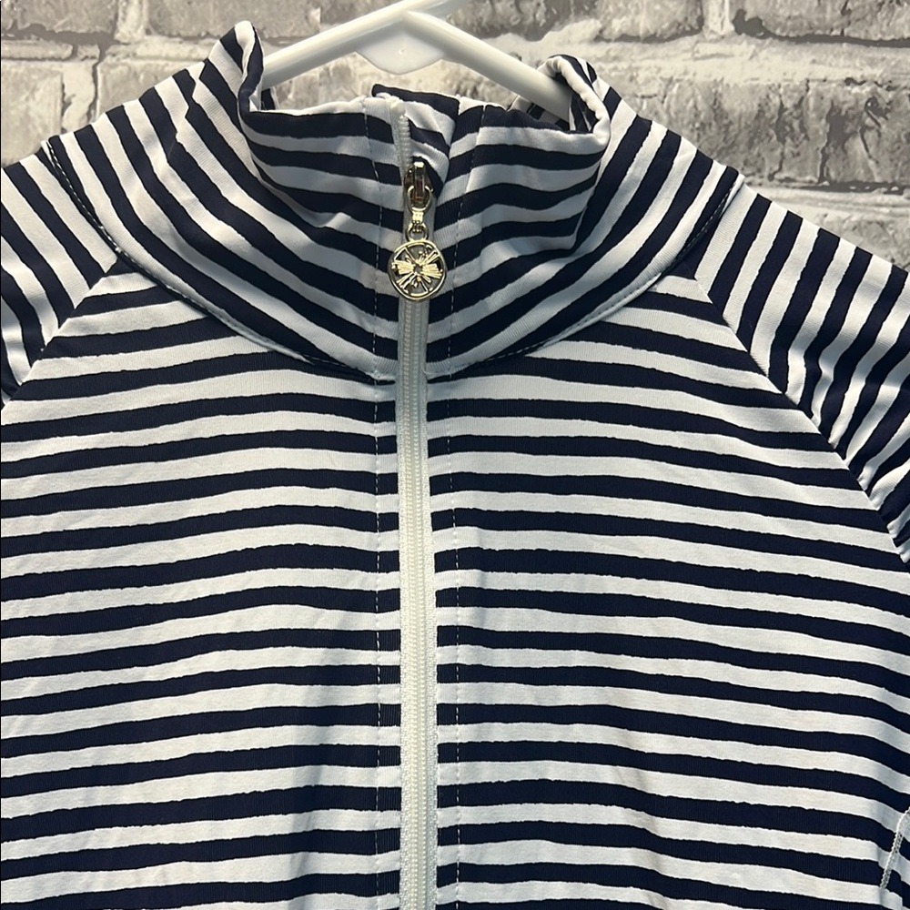Lilli Pulitzer Striped quarter Zip-Up shirt