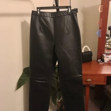 Clio 100% leather high waisted pants