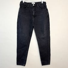 Frame Womens High-Waisted Tapered-Leg Inkwell Jeans Size 29 Black Casual Denim